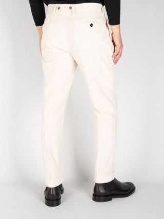 Pantalone 'Barber' Velluto - Bianco