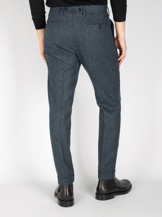 Pantalone 'Barber' Spinato - Blu