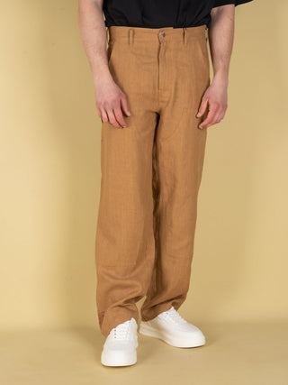 Pantalone in Lino - Tabacco