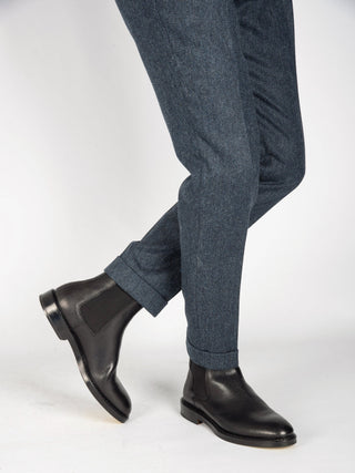 Pantalone 'Barber' Spinato - Blu