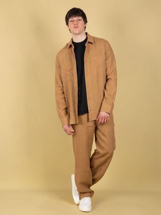 Camicia in Lino - Tabacco