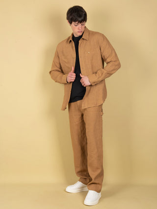 Pantalone in Lino - Tabacco