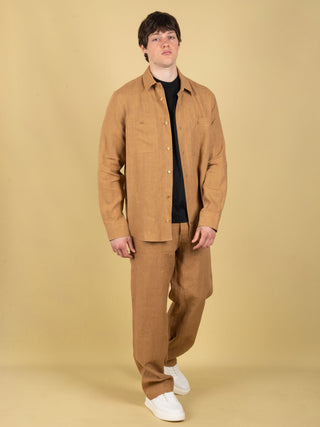 Pantalone in Lino - Tabacco