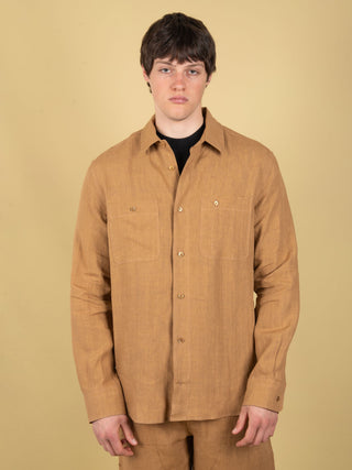 Camicia in Lino - Tabacco