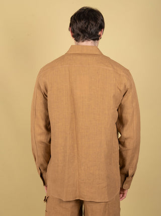 Camicia in Lino - Tabacco