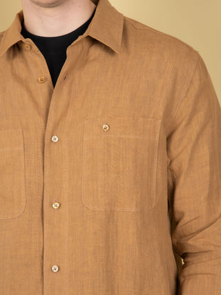 Camicia in Lino - Tabacco