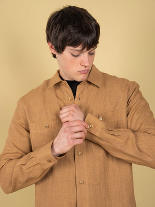 Camicia in Lino - Tabacco