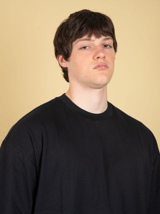 Maglia Over in Cotone - Nero