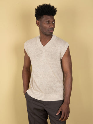 Gilè in Lino - Beige