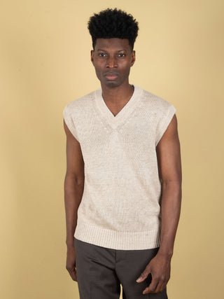 Gilè in Lino - Beige