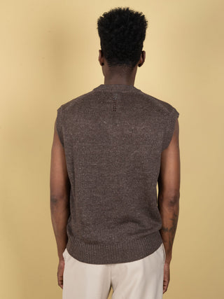 Gilè in Lino - Moro