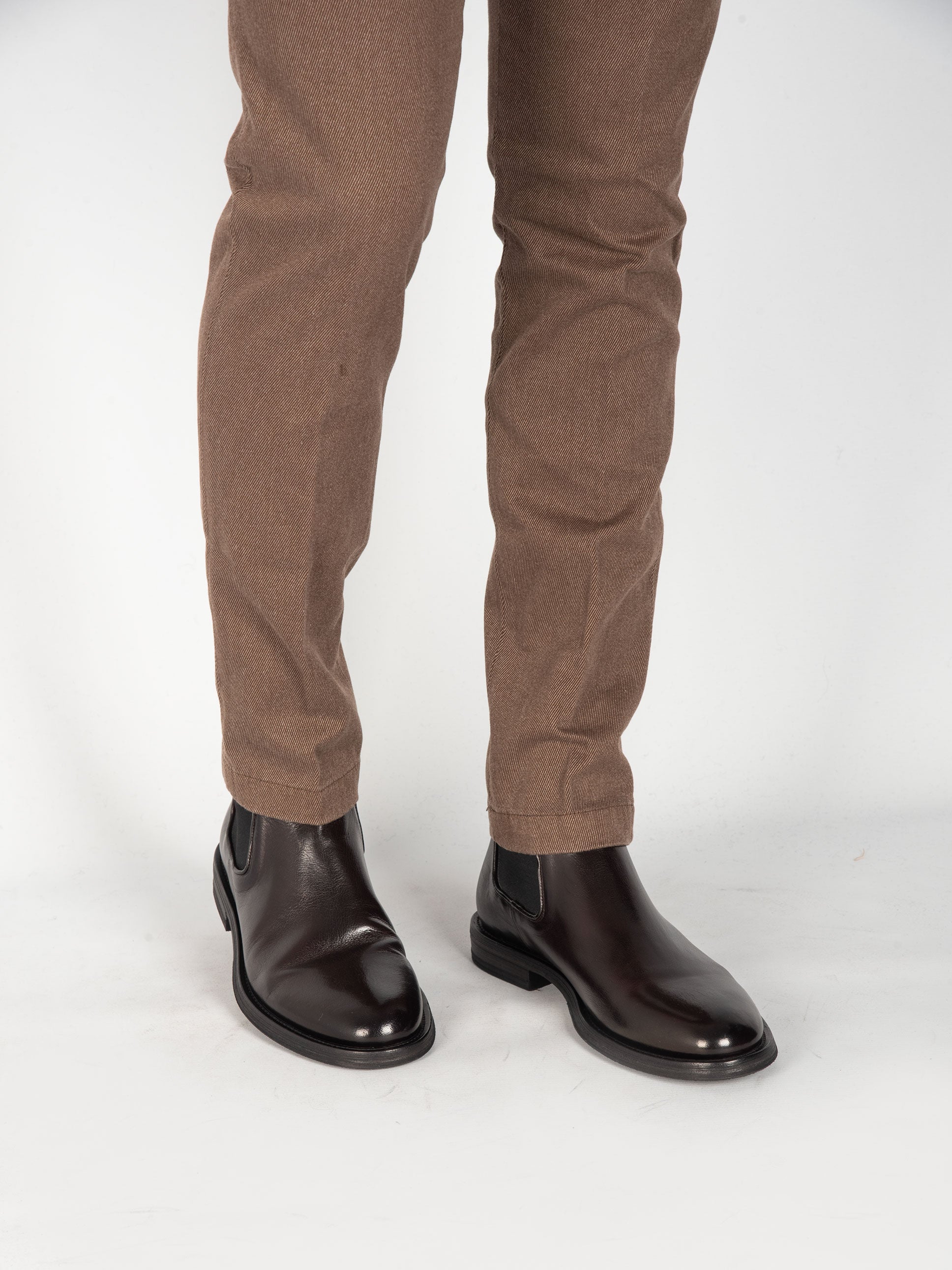Pantalone Cotone Diagonale - Marrone