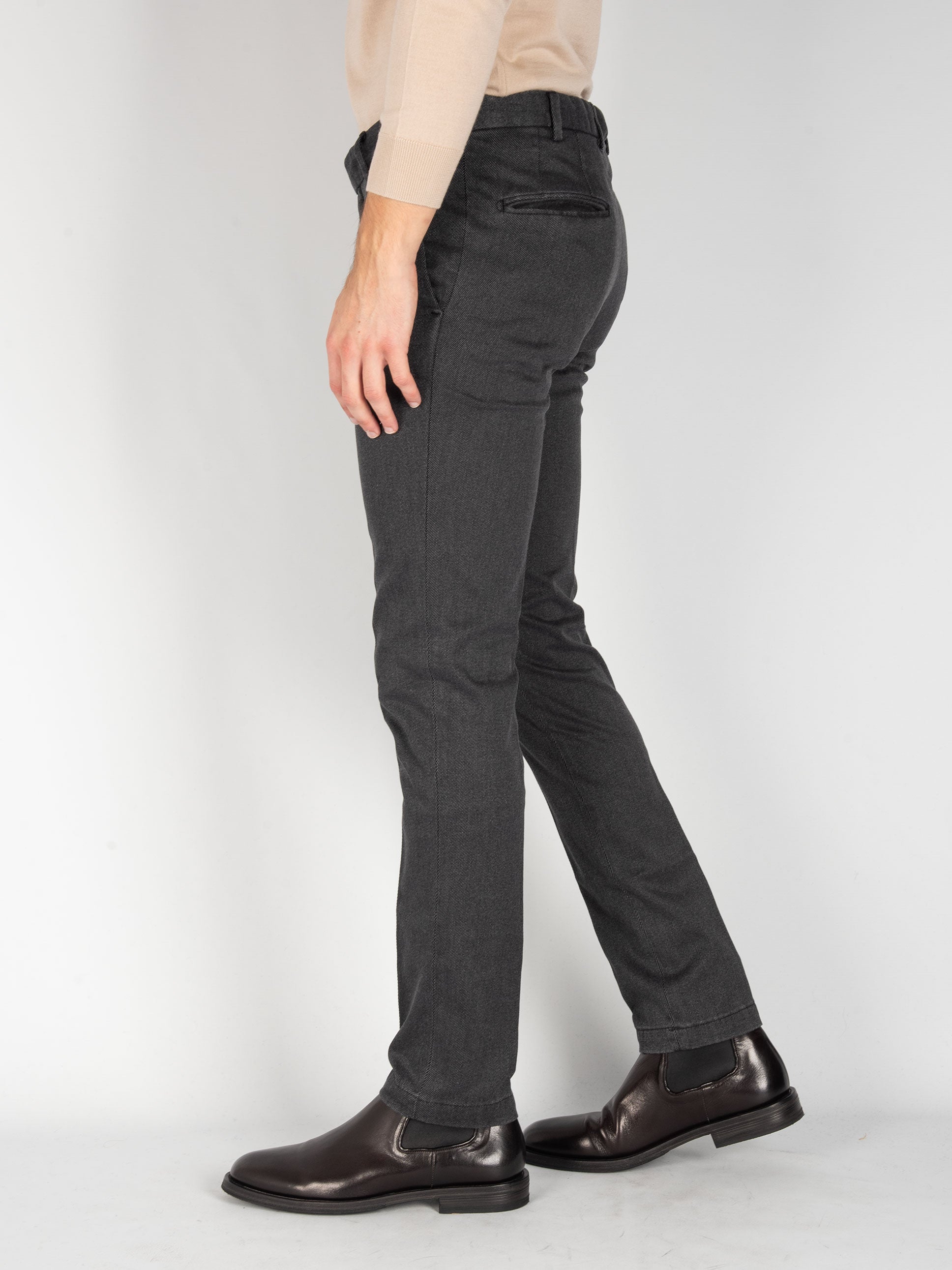 Pantalone Cotone Diagonale - Nero