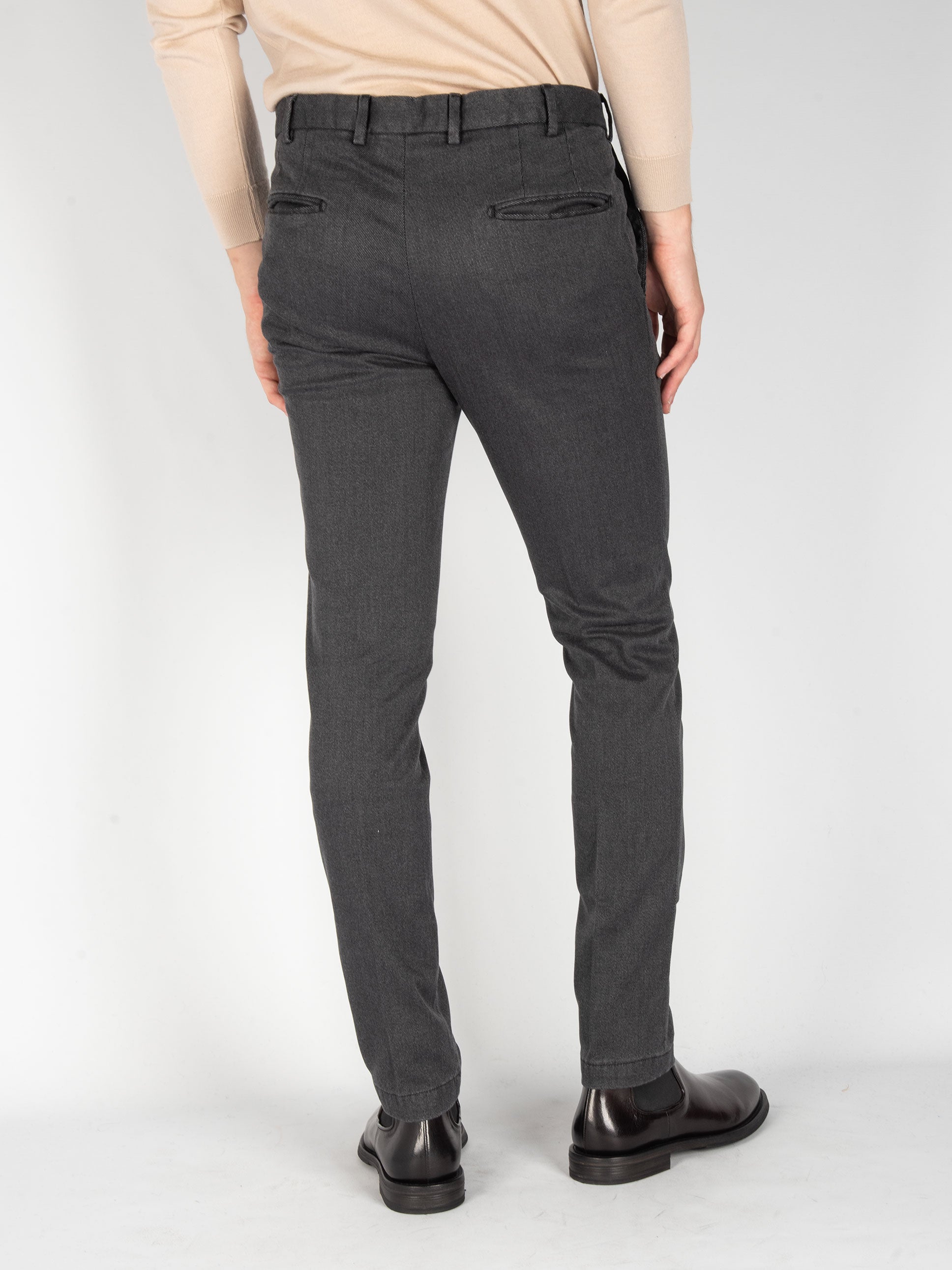 Pantalone Cotone Diagonale - Nero