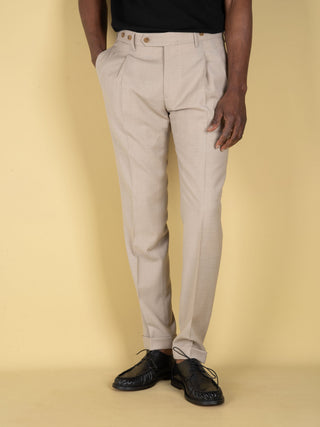 Pantalone Barber Long in Lana - Sabbia