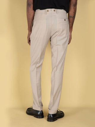 Pantalone Barber Long in Lana - Sabbia