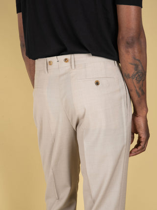 Pantalone Barber Long in Lana - Sabbia