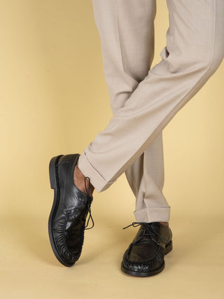 Pantalone Barber Long in Lana - Sabbia