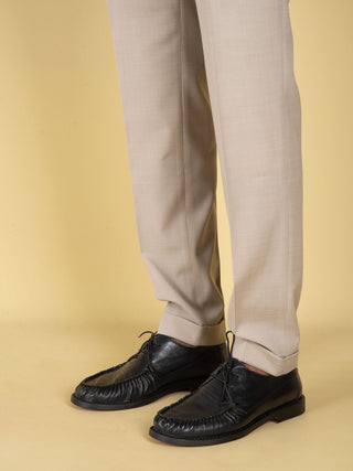 Pantalone Barber Long in Lana - Sabbia