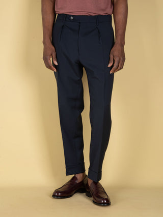 Pantalone Chiaia in Lana - Blu Navy