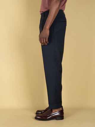 Pantalone Chiaia in Lana - Blu Navy