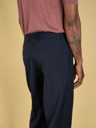 Pantalone Chiaia in Lana - Blu Navy