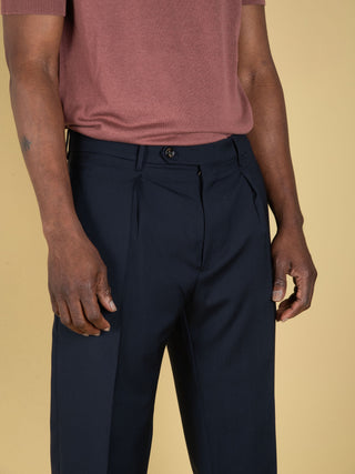 Pantalone Chiaia in Lana - Blu Navy