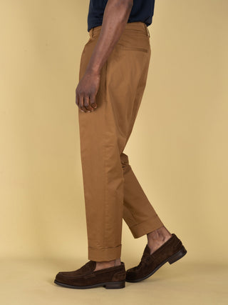 Pantalone Chiaia in Cotone - Tabacco