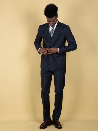 Abito Vesuvio Doppiopetto - Blu Gessato