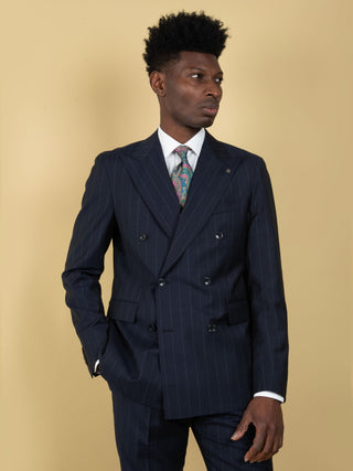 Abito Vesuvio Doppiopetto - Blu Gessato