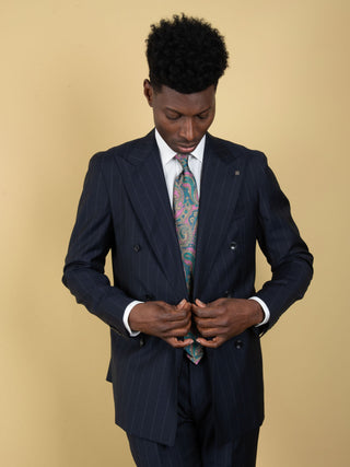 Abito Vesuvio Doppiopetto - Blu Gessato