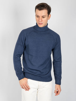 Maglia Dolcevita Raglan - Blu