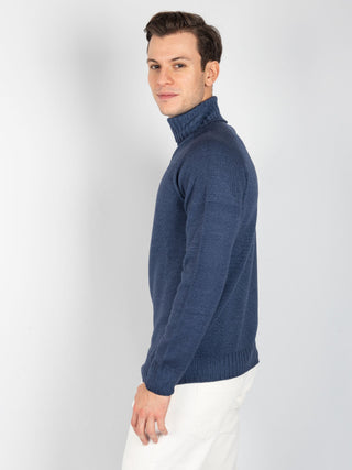 Maglia Dolcevita Raglan - Blu