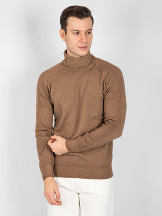 Maglia Dolcevita Raglan - Nocciola