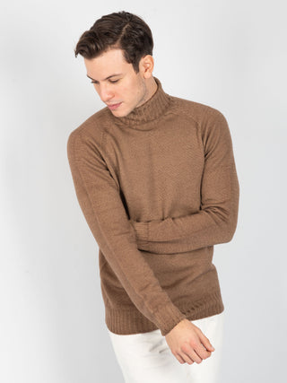 Maglia Dolcevita Raglan - Nocciola