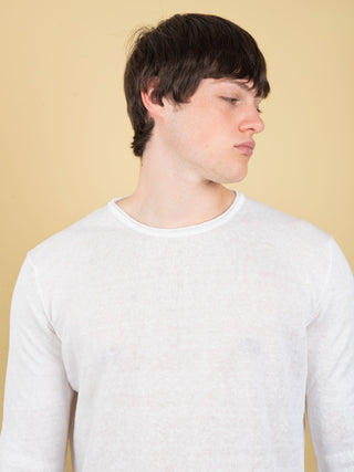 Maglia in Lino  - Bianco