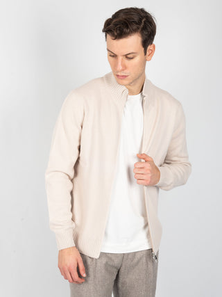 Maglia Full Zip - Beige