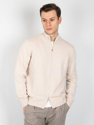 Maglia Full Zip - Beige