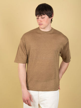 Maglia Over in Lino - Khaki