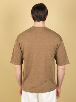 Maglia Over in Lino - Khaki