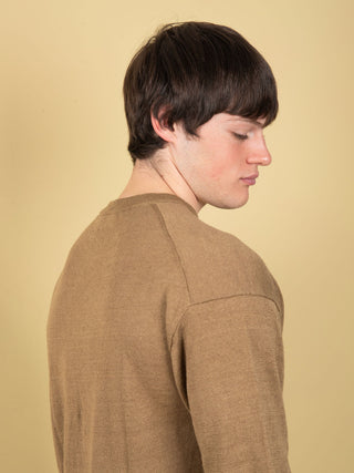 Maglia Over in Lino - Khaki