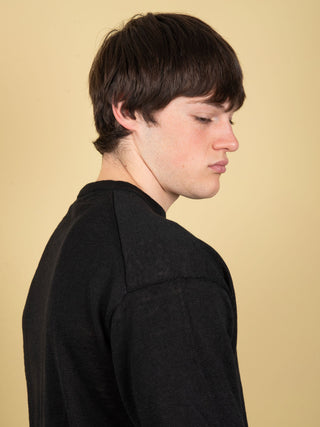 Maglia Over in Lino - Nero