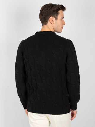 Maglia Girocollo Trecce - Nero