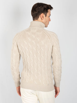 Maglia Trecce Dolcevita - Beige