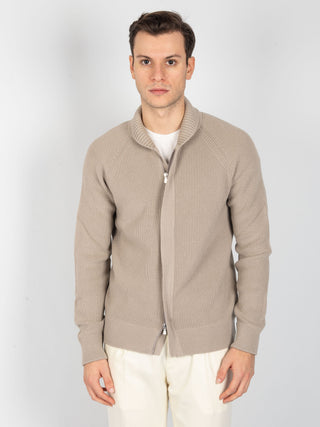 Maglia Full Zip Coste - Mastice