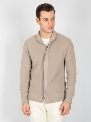 Maglia Full Zip Coste - Mastice