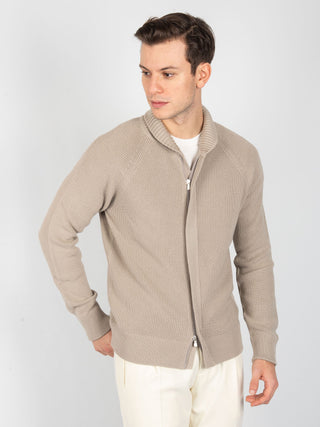 Maglia Full Zip Coste - Mastice