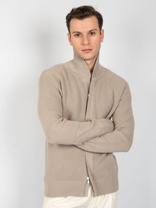 Maglia Full Zip Coste - Mastice