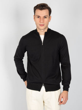 Maglia Full Zip Merinos - Nero