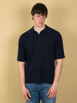 Polo Over in Cotone - Blu Navy